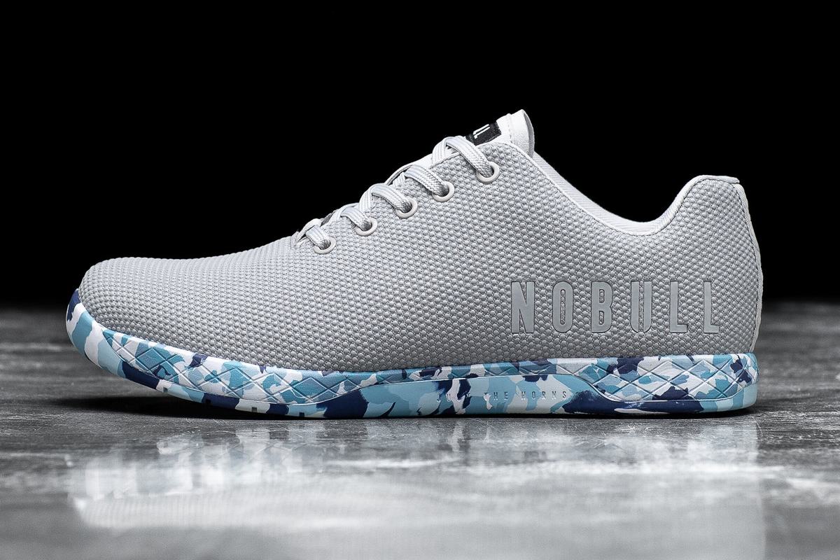 Nobull Superfabric Arctic Men\'s Trainers Grey Blue | Australia (VW8930)